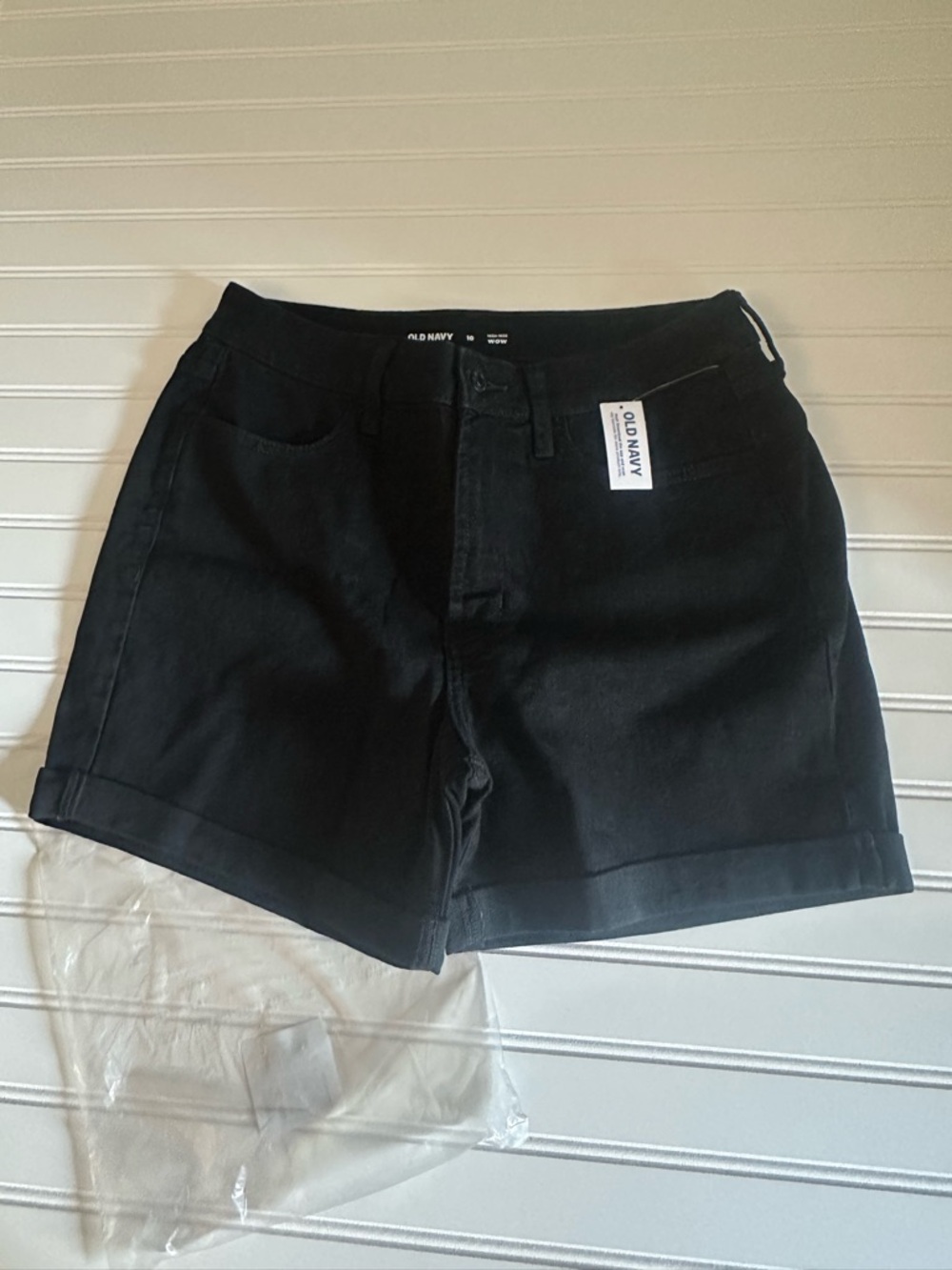 Old Navy Black Women's WOW Denim Jean Shorts 5” inseam Size 10 NWT